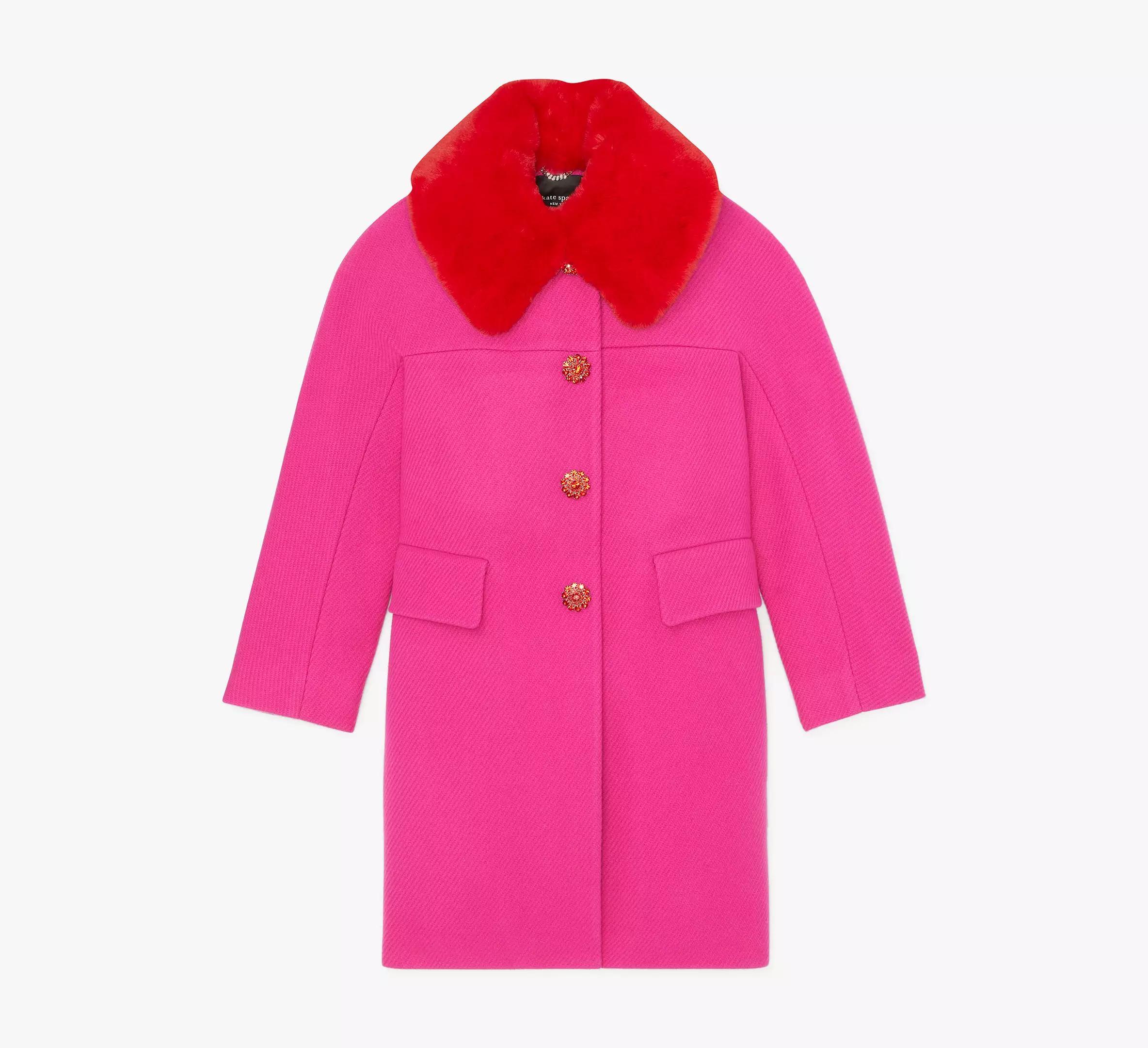 Faux Fur Wool Coat Product Image