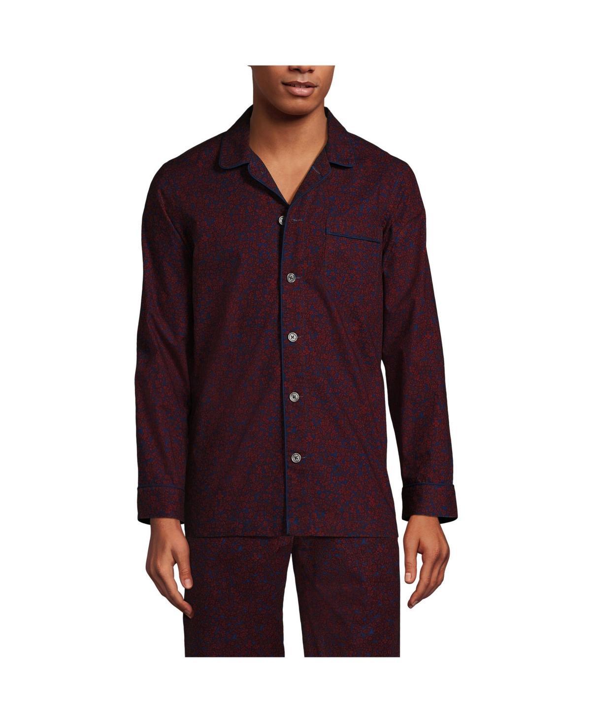 Big & Tall Lands End Broadcloth Pajama Sleep Shirt, Mens Deep Blue Product Image