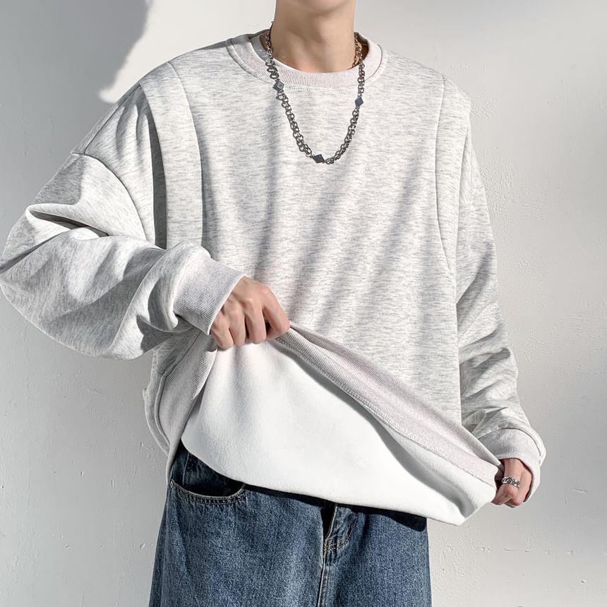 Crewneck Plain Sweatshirt Product Image