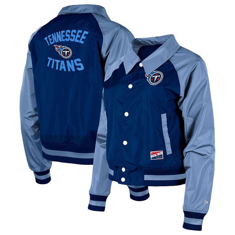 Womens New Era Tennessee Titans Coaches Raglan Full-Snap Jacket Blue Product Image