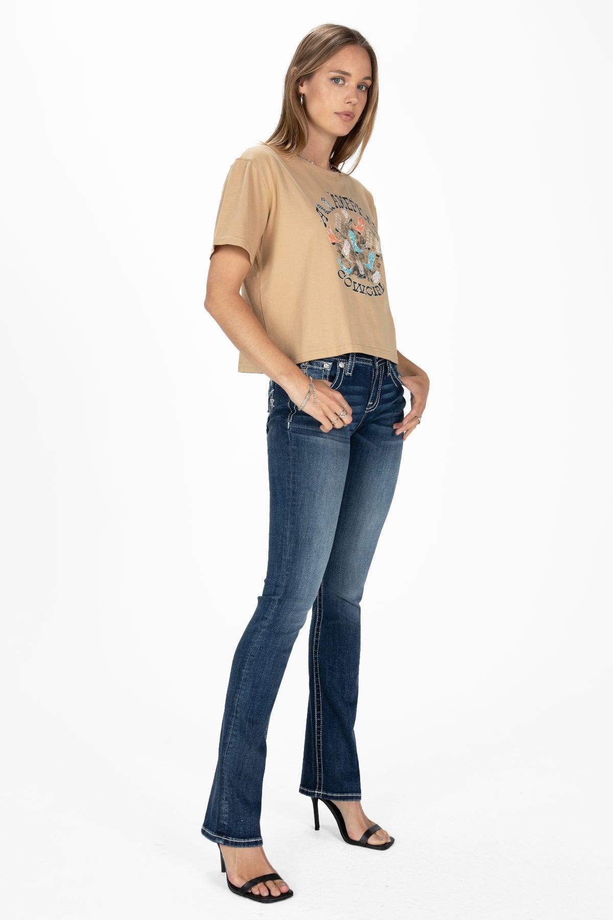 "ALL AMERICAN COWGIRL" Cropped Tee Product Image