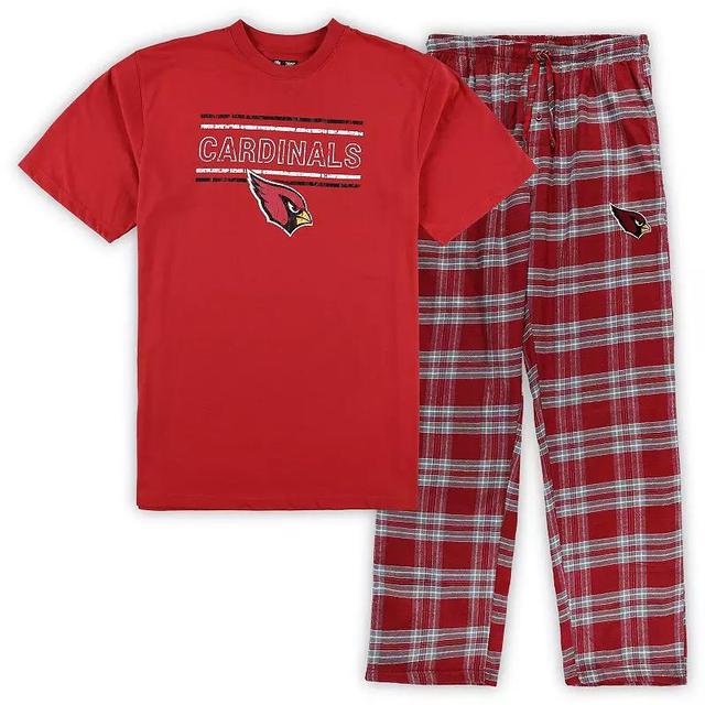 Mens Concepts Sport Cardinal/Gray Arizona Cardinals Big & Tall Flannel Sleep Set Product Image