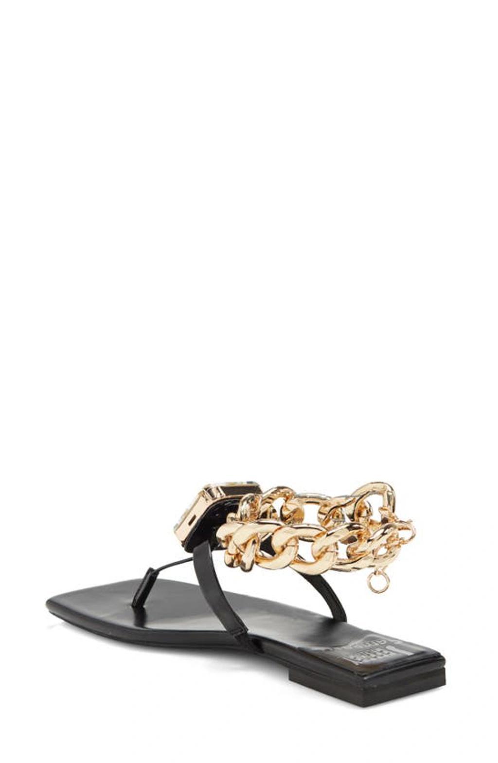 Ring On It Sandal In Black Patent Gold Product Image