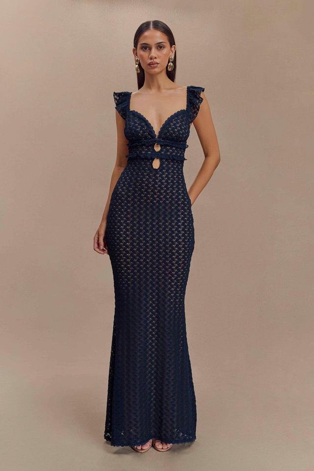 Ezra Lace Maxi Dress - Navy Product Image