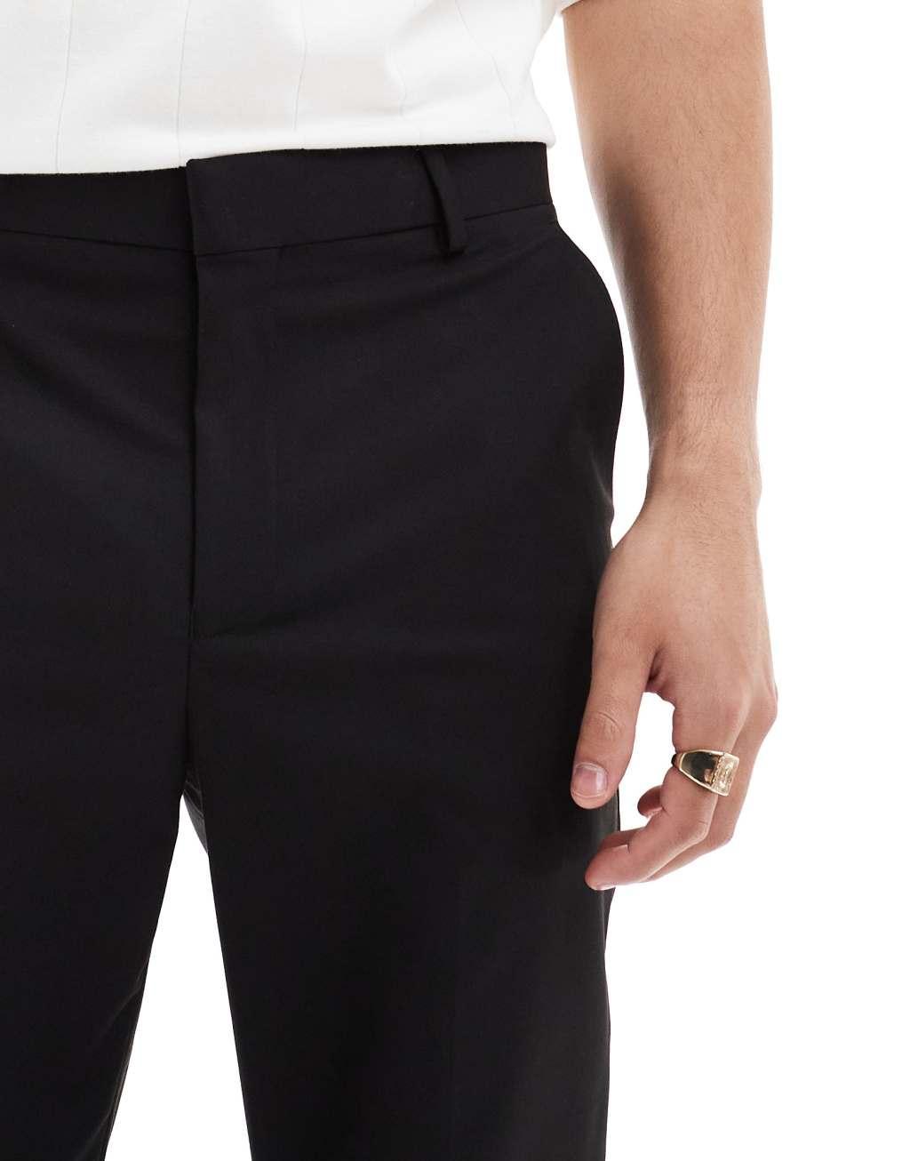 ASOS DESIGN straight suit pants in black Product Image