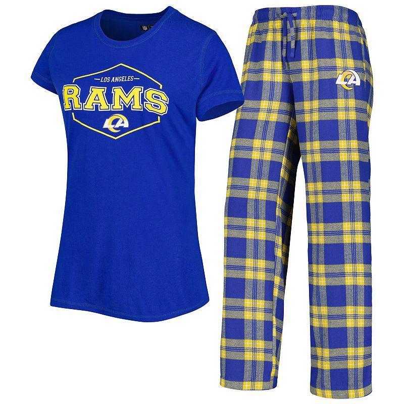 Womens Concepts Sport Navy/Gold Los Angeles Rams Badge T-Shirt & Pants Sleep Set Product Image