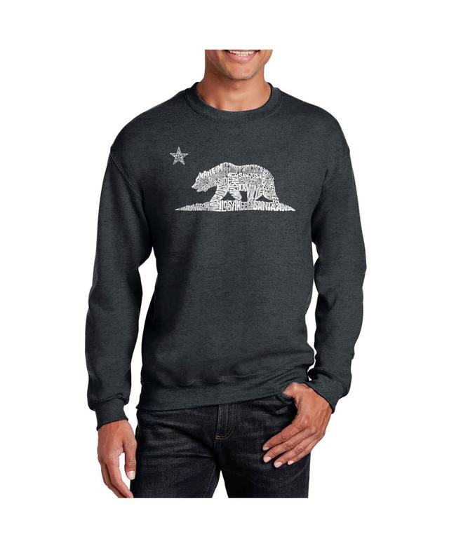 La Pop Art Mens Word Art California Bear Crewneck Sweatshirt Product Image