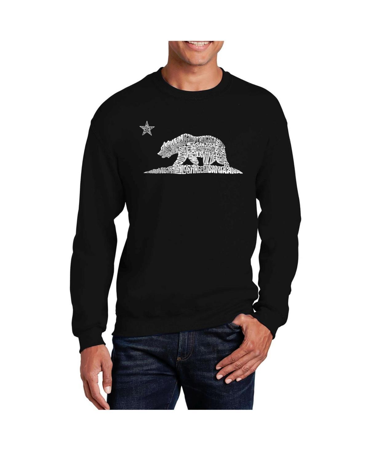 La Pop Art Mens Word Art California Bear Crewneck Sweatshirt Product Image