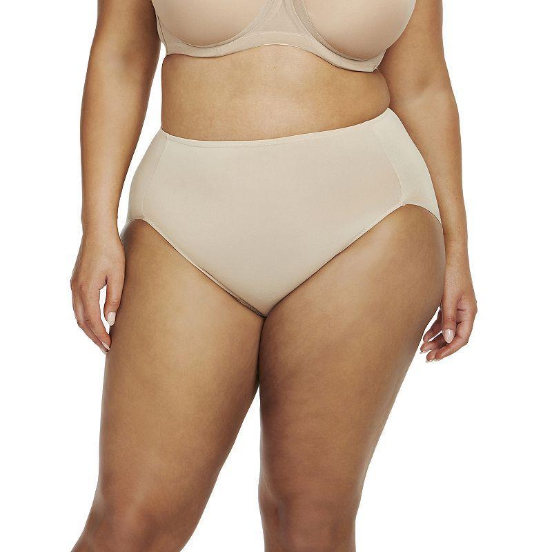 Plus Size Naomi & Nicole Shapewear No Show, No Lines Hi-Cut Brief Panty A814, Womens Product Image