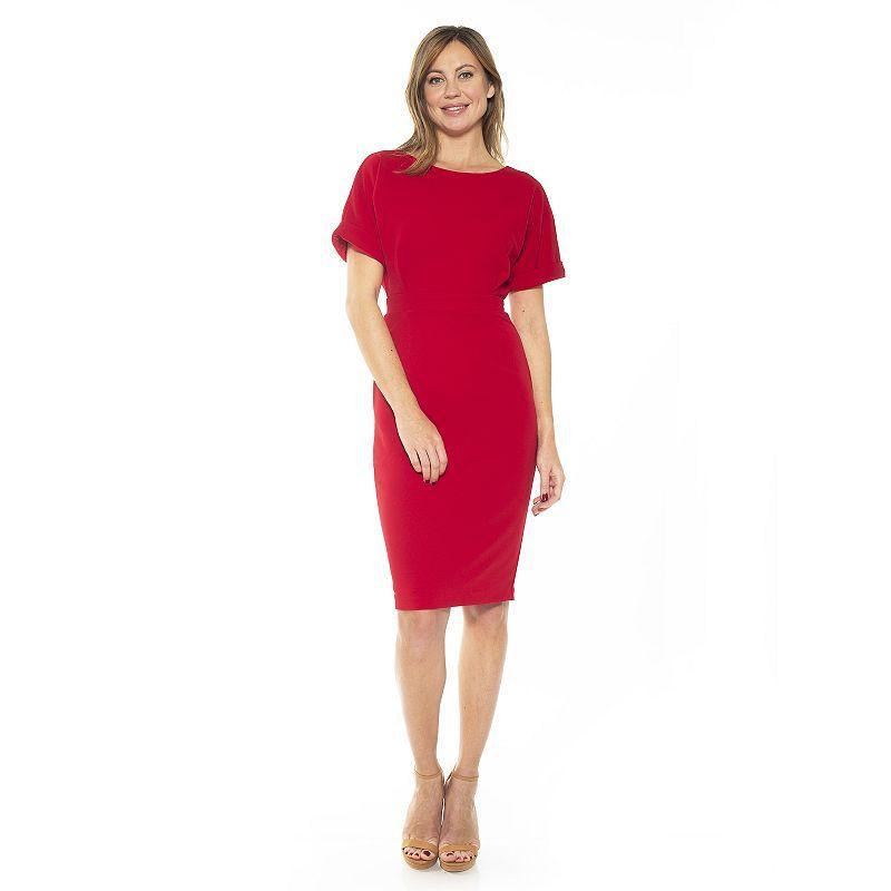 Womens ALEXIA ADMOR Jacqueline Dolman Sheath Dress Red Product Image