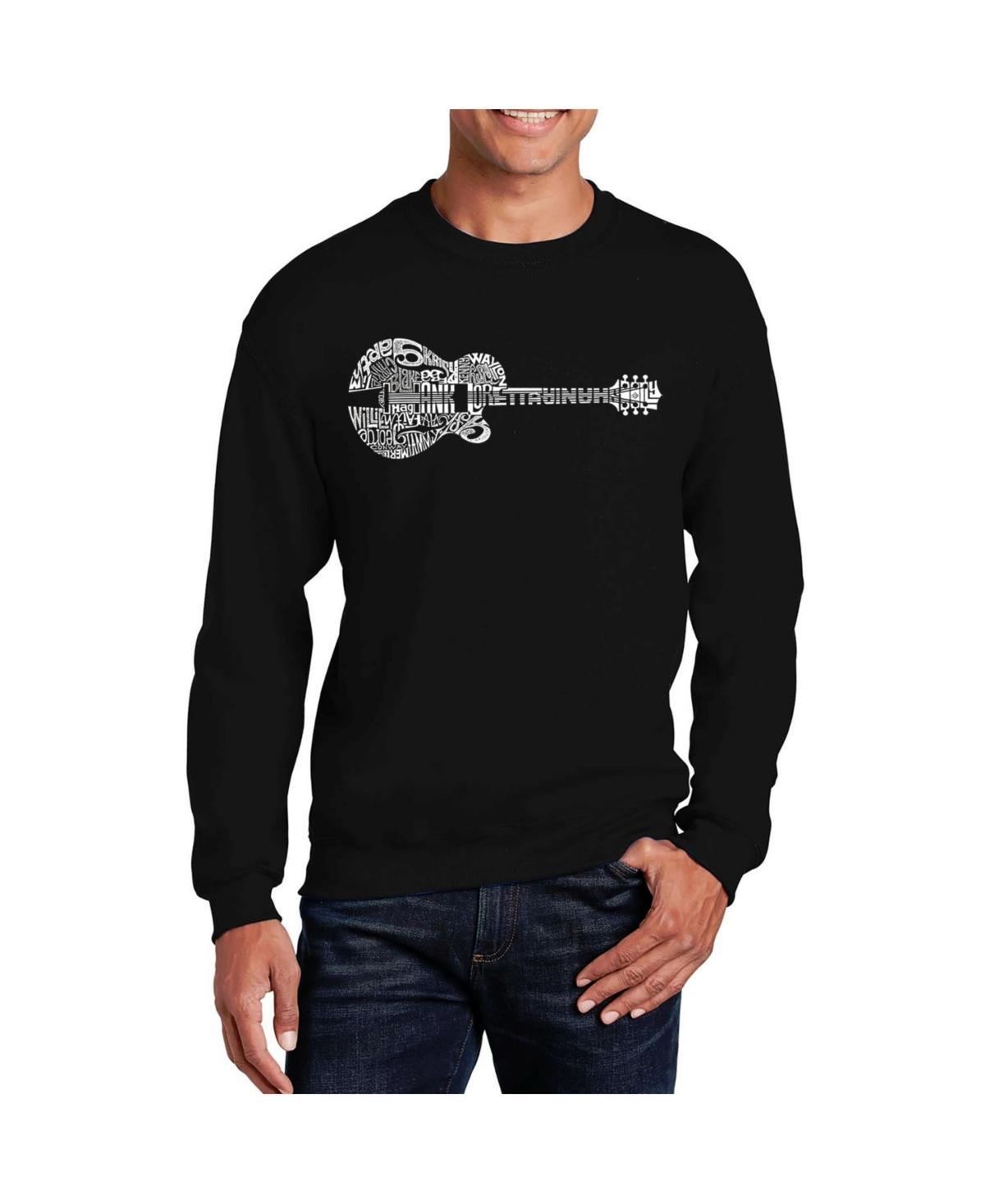 La Pop Art Mens Word Art Country Guitar Crewneck Sweatshirt Product Image