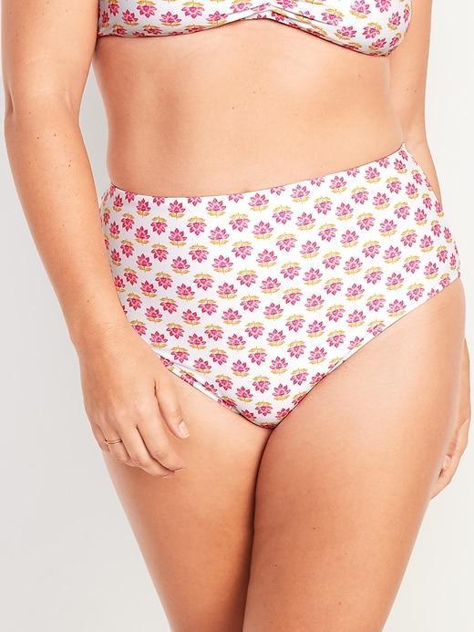 High-Waisted Bikini Swim Bottoms Product Image