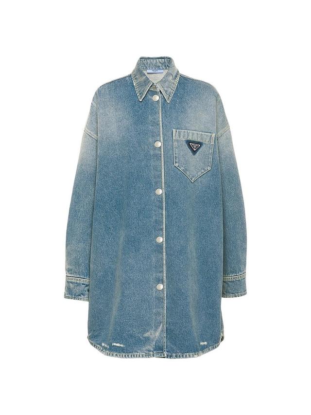 Womens Oversized Denim Shirt Product Image