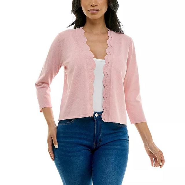 Womens Nina Leonard Scallop Hem Bolero Cardigan Product Image