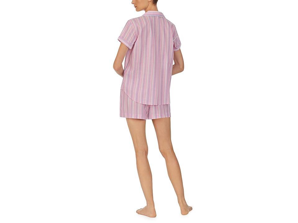 Lauren Ralph Lauren Short Sleeve Boxer PJ Set Stripe) Women's Pajama Sets Product Image