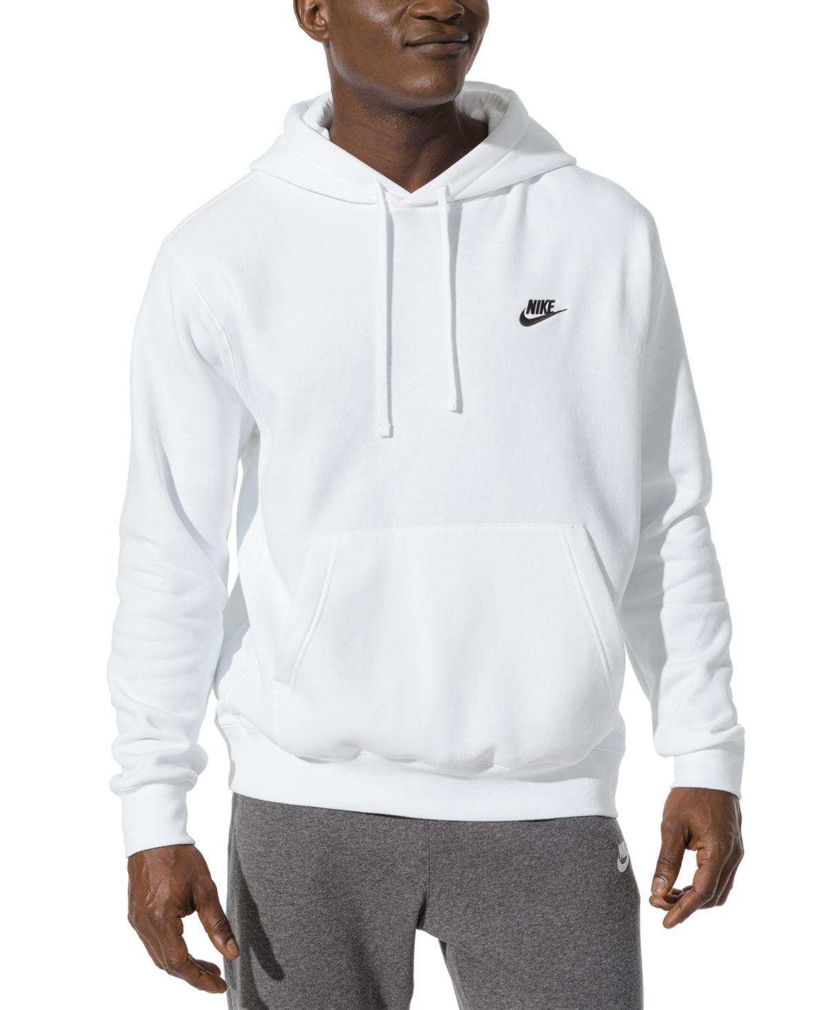 Nike Mens Nike Club Full-Zip Hoodie - Mens White/Midnight Navy Product Image