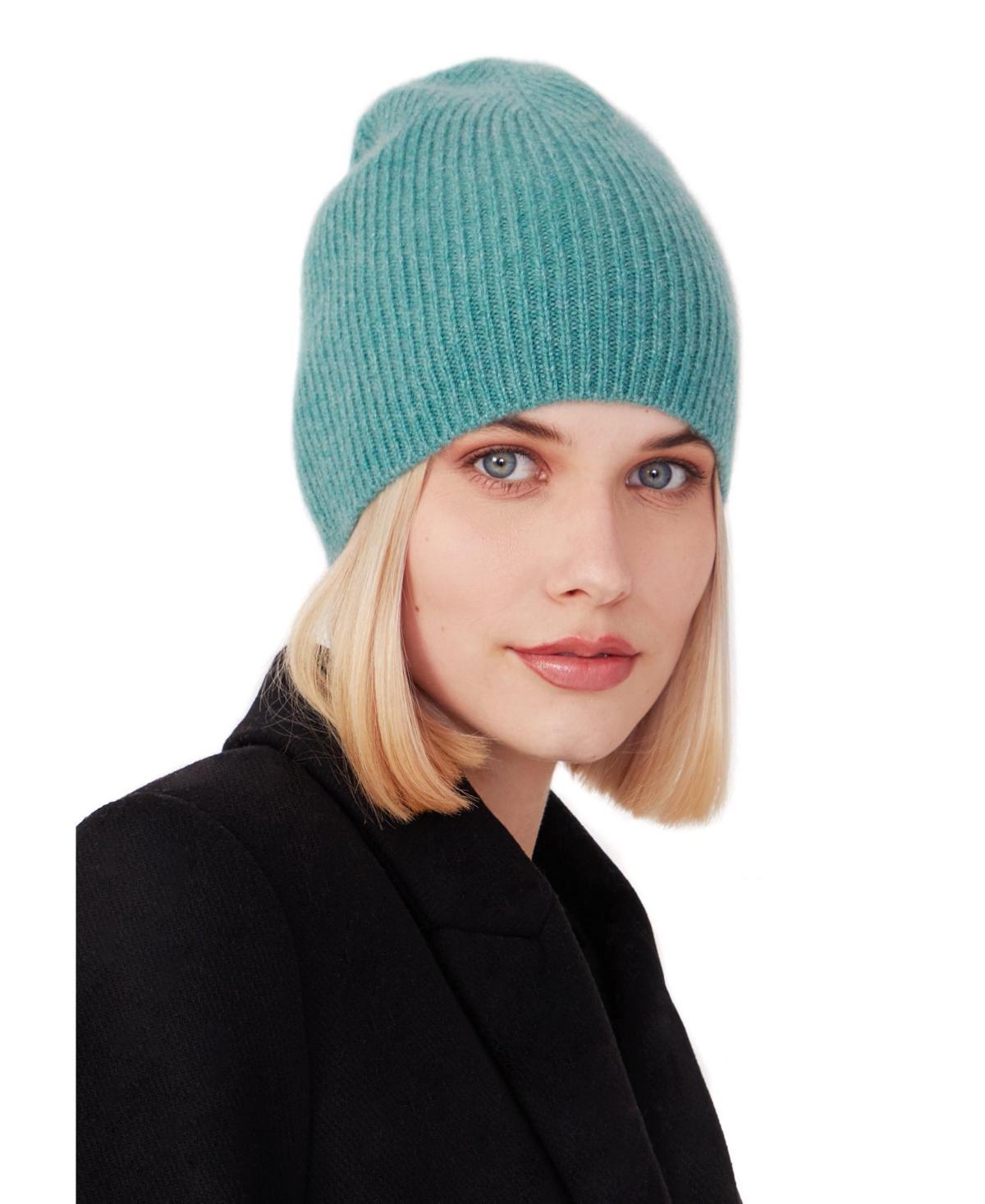 Style Republic Womens 100% Pure Cashmere Fully Ribbed Beanie Product Image