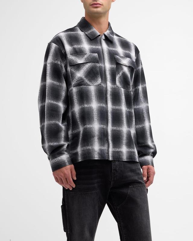 Mens Logo Check Flannel Button-Down Shirt Product Image