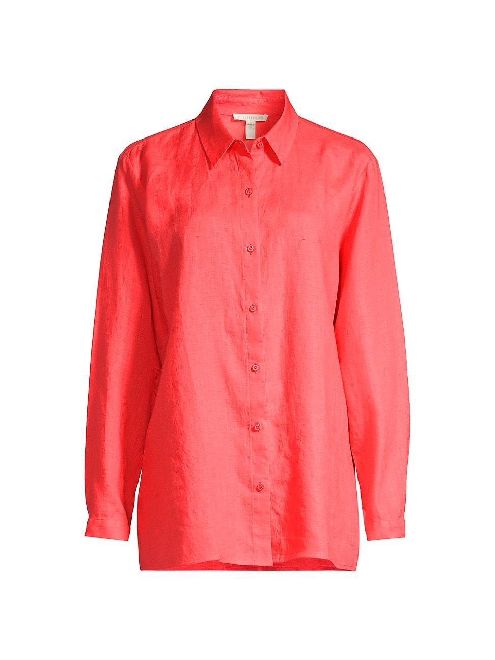 Womens Classic Collar Linen Easy Shirt Product Image