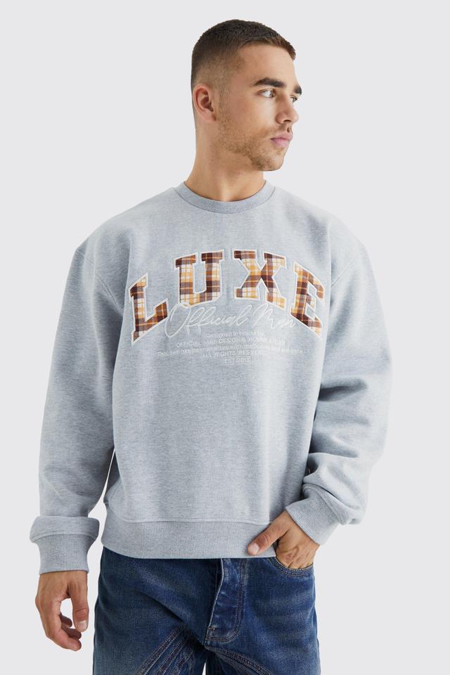 Oversized Boxy Luxe Applique Bear Sweatshirt | boohooMAN USA Product Image