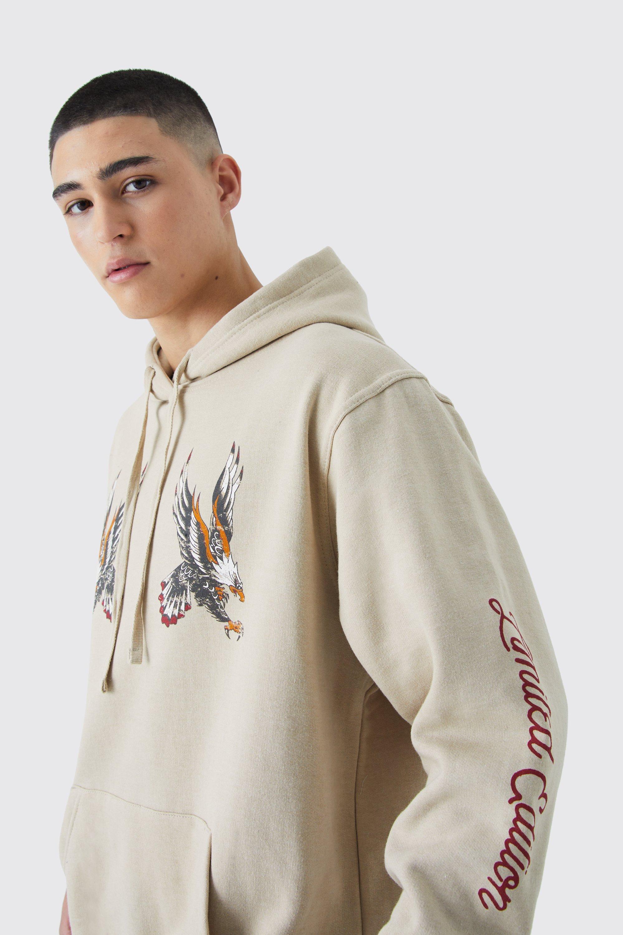 Oversized Limited Edition Bird Graphic Hoodie | boohooMAN USA Product Image