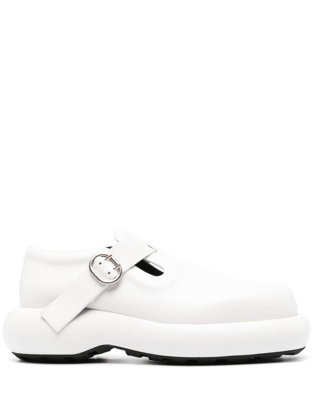 Scarpe Leather Loafers In White Product Image