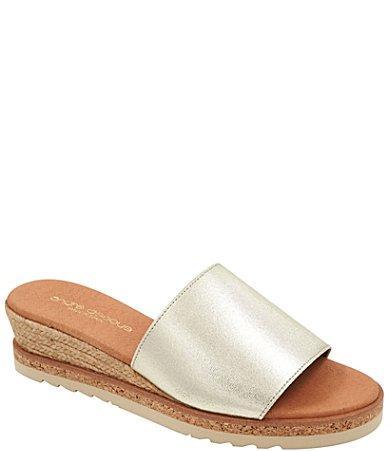 Andre Assous Nessie Leather Espadrille Wedge Sandals Product Image