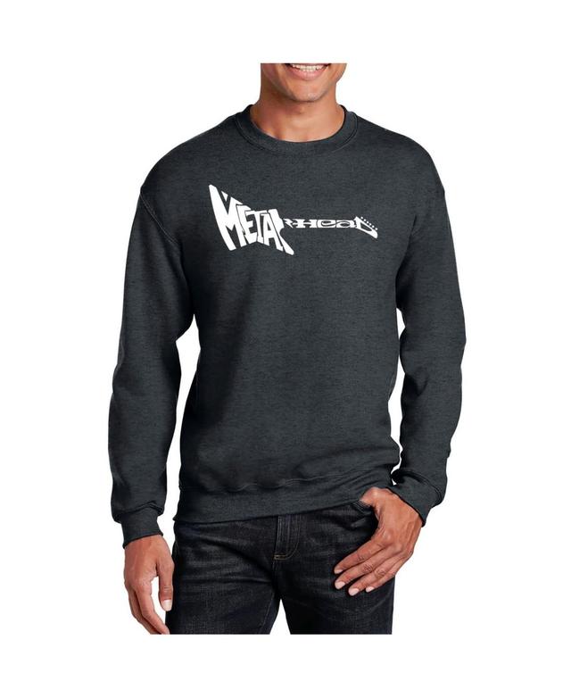 La Pop Art Mens Word Art Metal Head Crewneck Sweatshirt Product Image