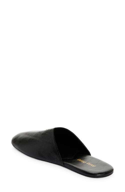 MIU MIU Logo Slipper Mule In Black Product Image