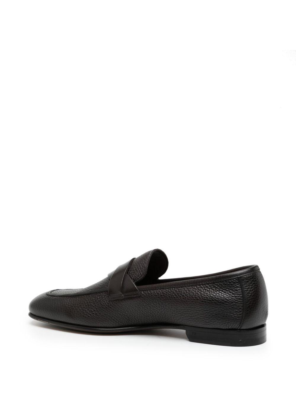 TOM FORD Sean Twist-detail Leather Loafers In Braun Product Image