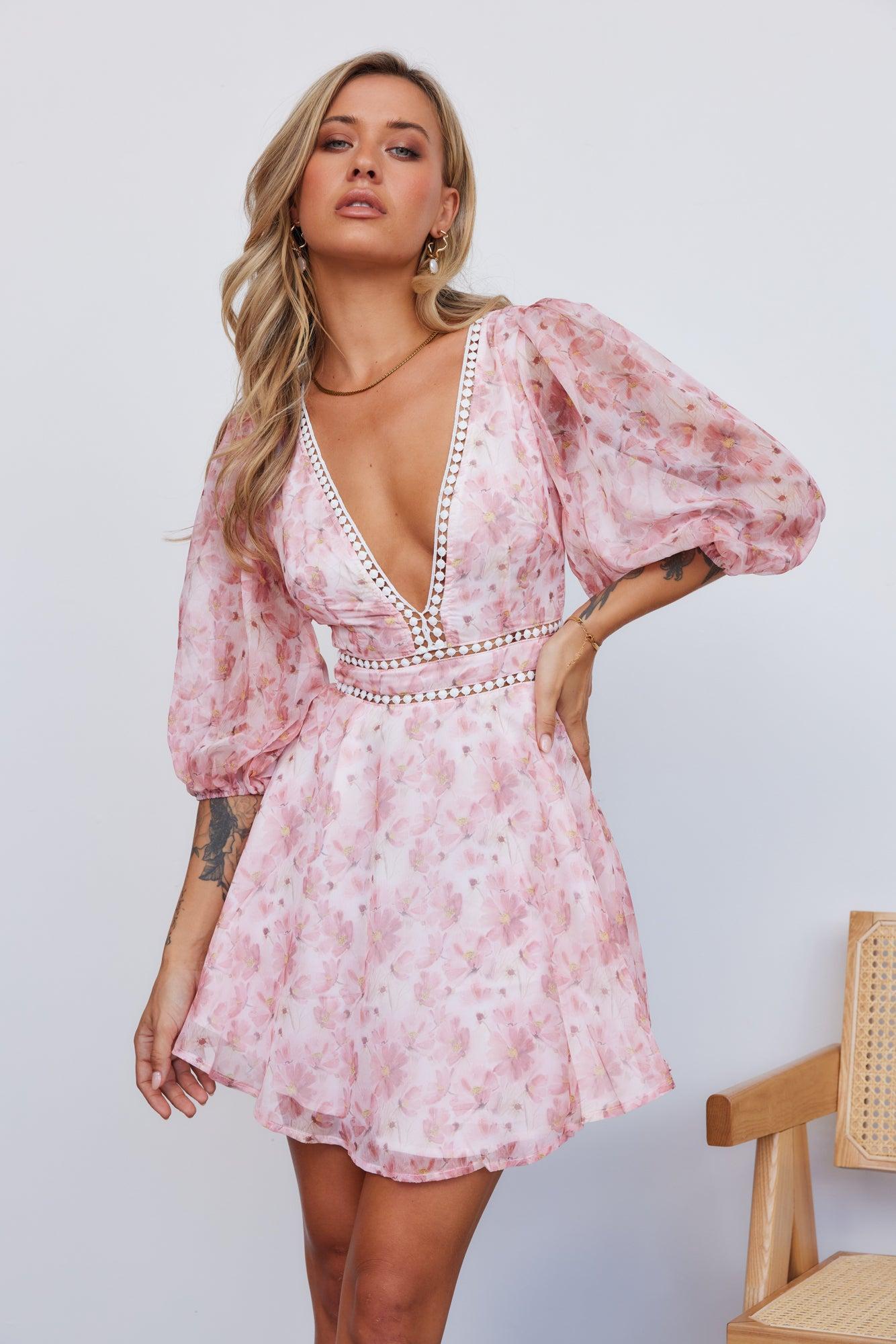 Plane Ride Away Dress Pink Product Image