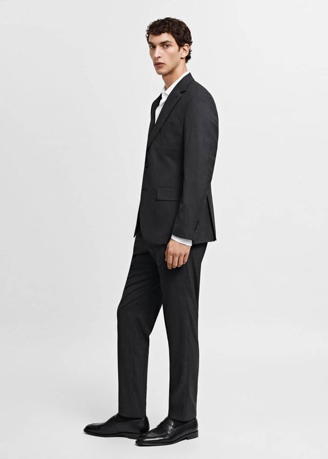 MANGO MAN - Slim-fit check wool suit blazer greyMen Product Image