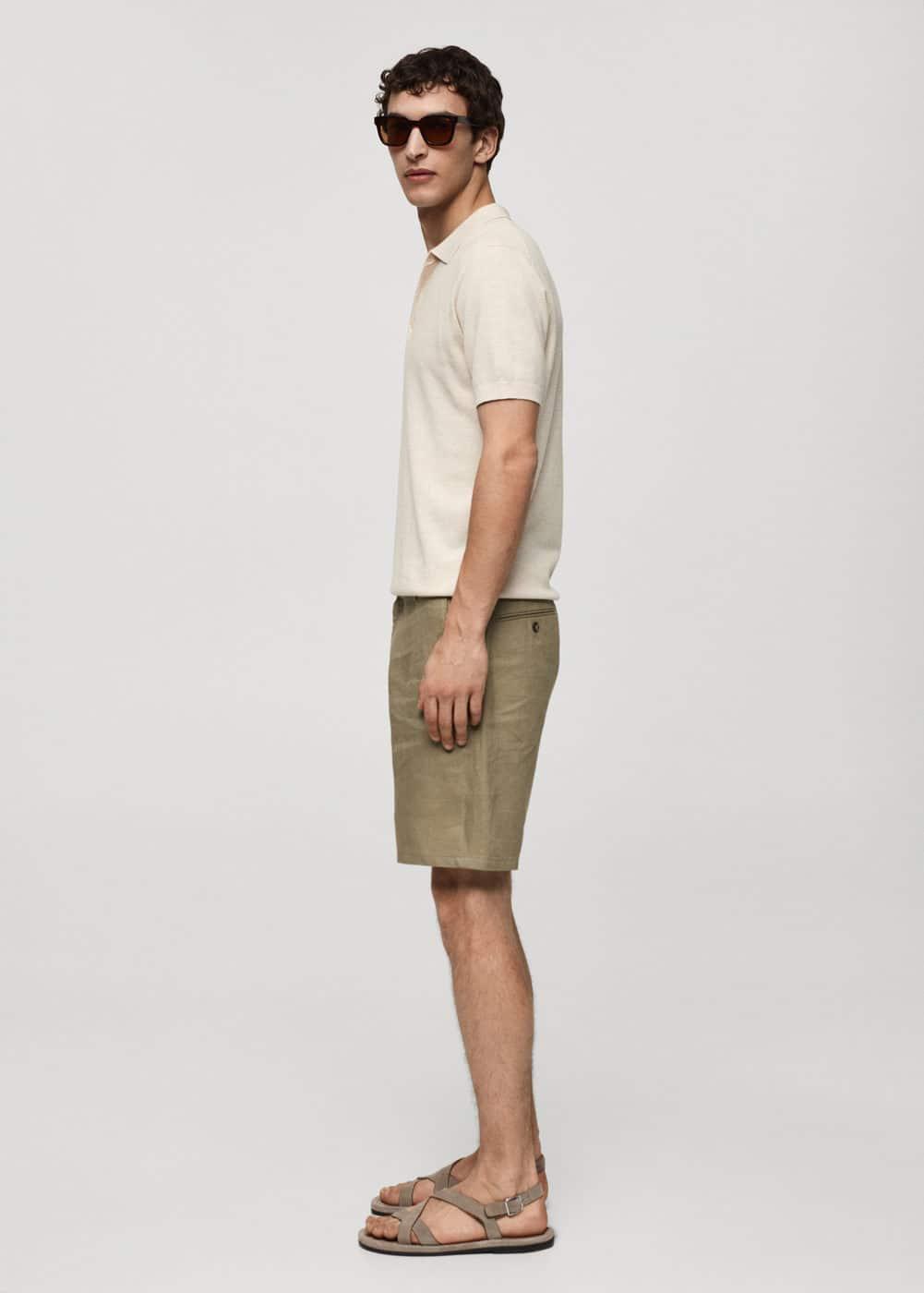 MANGO MAN - Short-sleeve knitted polo shirt ecruMen Product Image