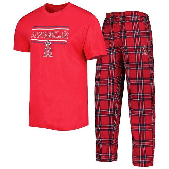 Mens Concepts Sport /Navy Los Angeles Angels Badge T-Shirt & Pants Sleep Set Product Image