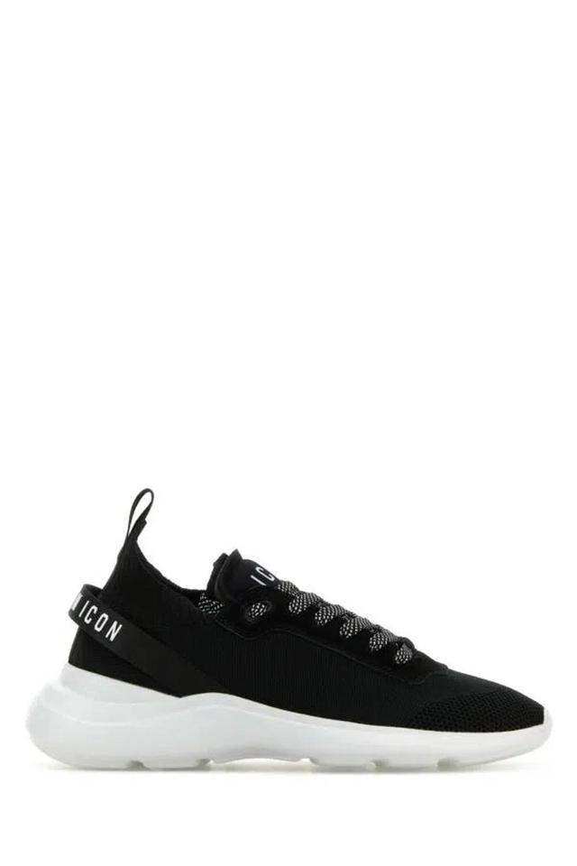 DSQUARED2 Dsquared Man Black Fabric Icon Fly Sneakers Product Image