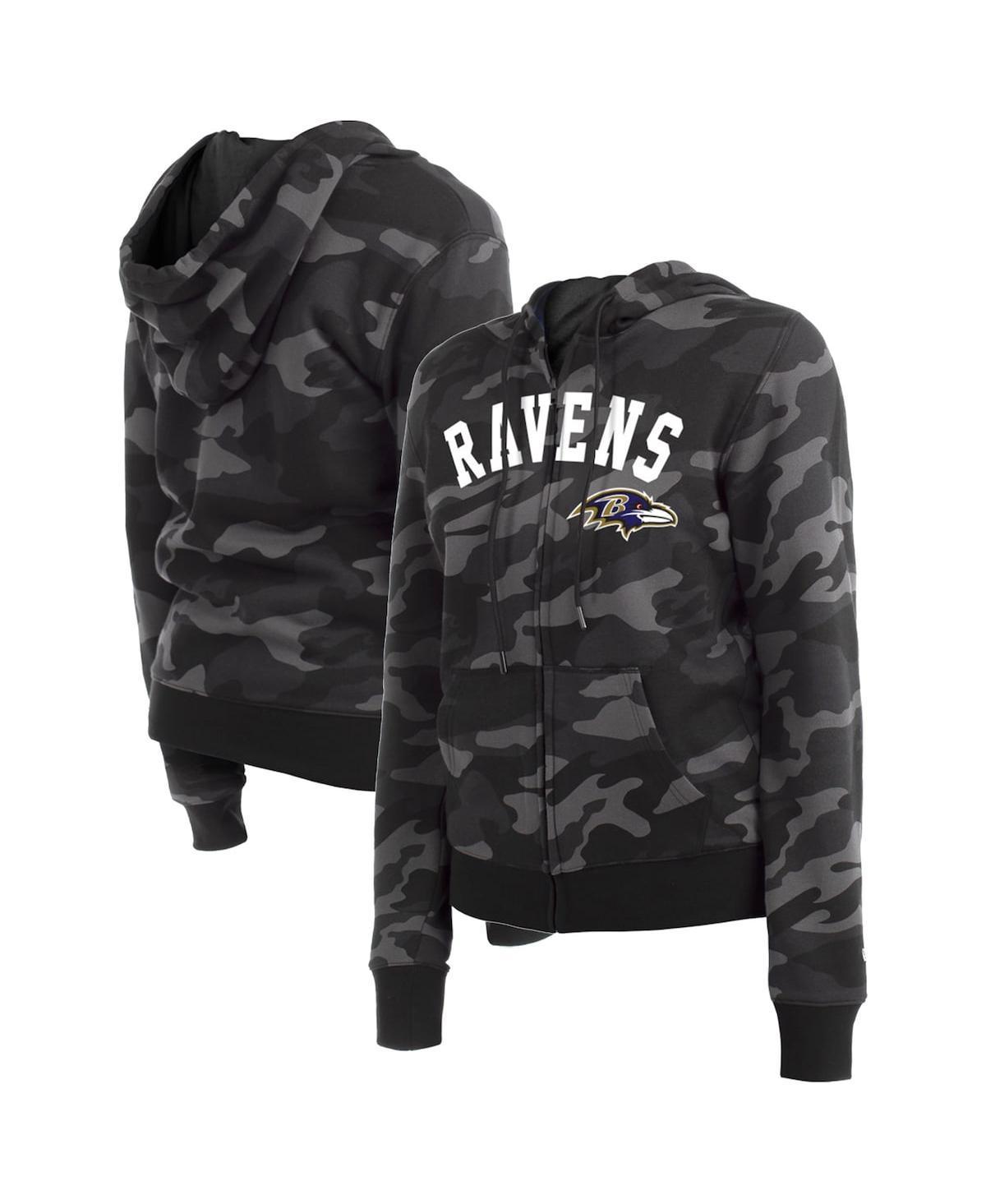 Womens New Era Black Baltimore Ravens Camo Full-Zip Hoodie Product Image