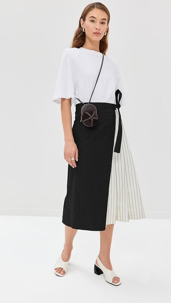 3.1 Phillip Lim Wrap Skirt With Pleated Poplin Combo | Shopbop Product Image