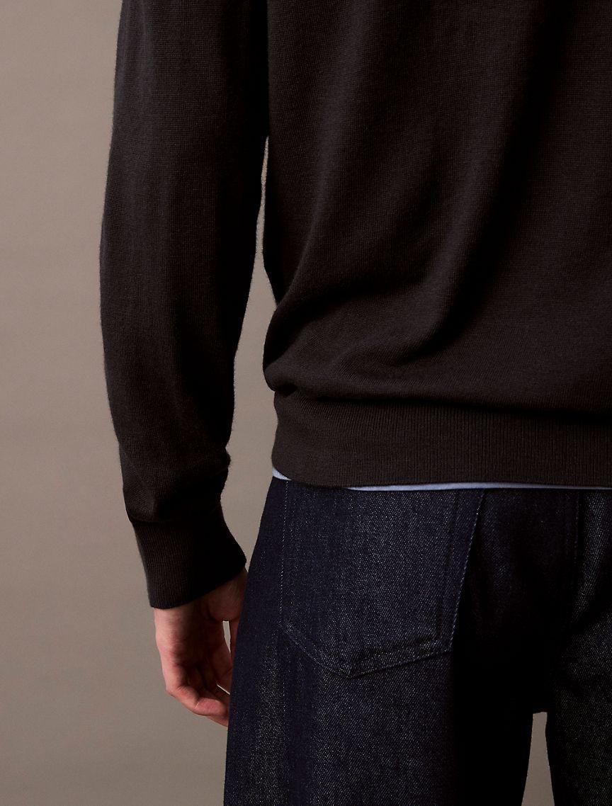 Extra Fine Merino Wool Blend Quarter Zip Sweater Product Image