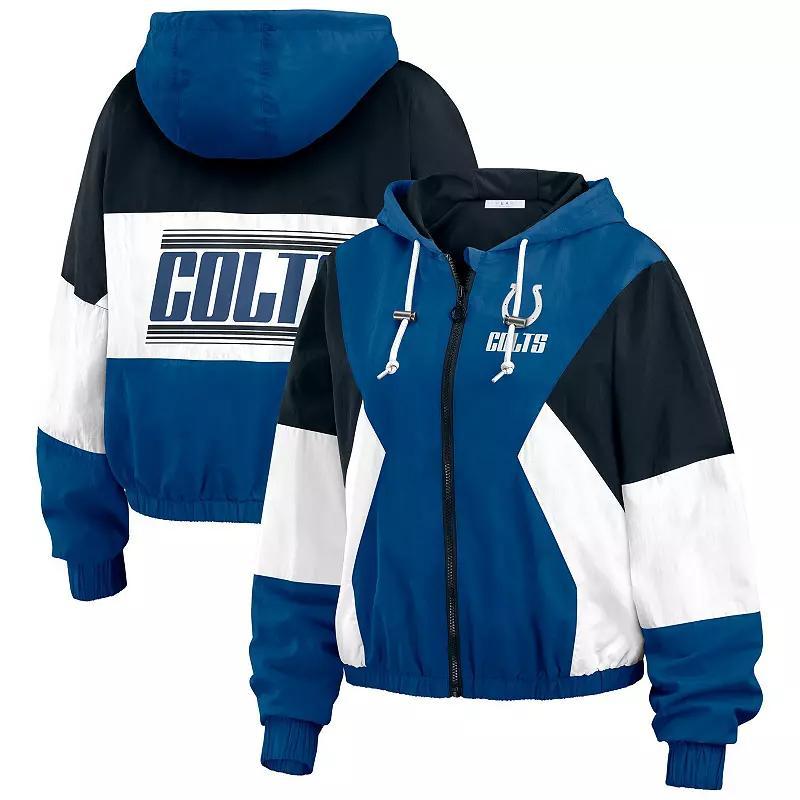 Womens WEAR by Erin Andrews Indianapolis Colts Color Block Full-Zip Windbreaker Jacket Product Image