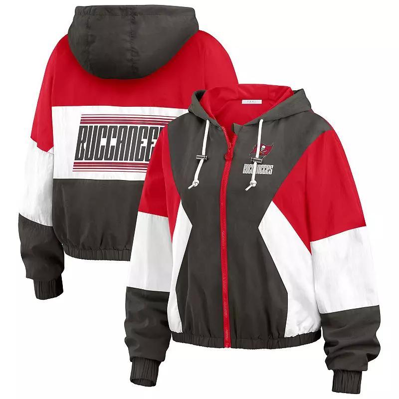 Womens WEAR by Erin Andrews Tampa Bay Buccaneers Color Block Full-Zip Windbreaker Jacket Product Image