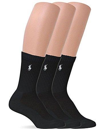 Polo Ralph Lauren Womens Cushion Sole Mesh Top Sport Crew Socks 3 Pack Product Image