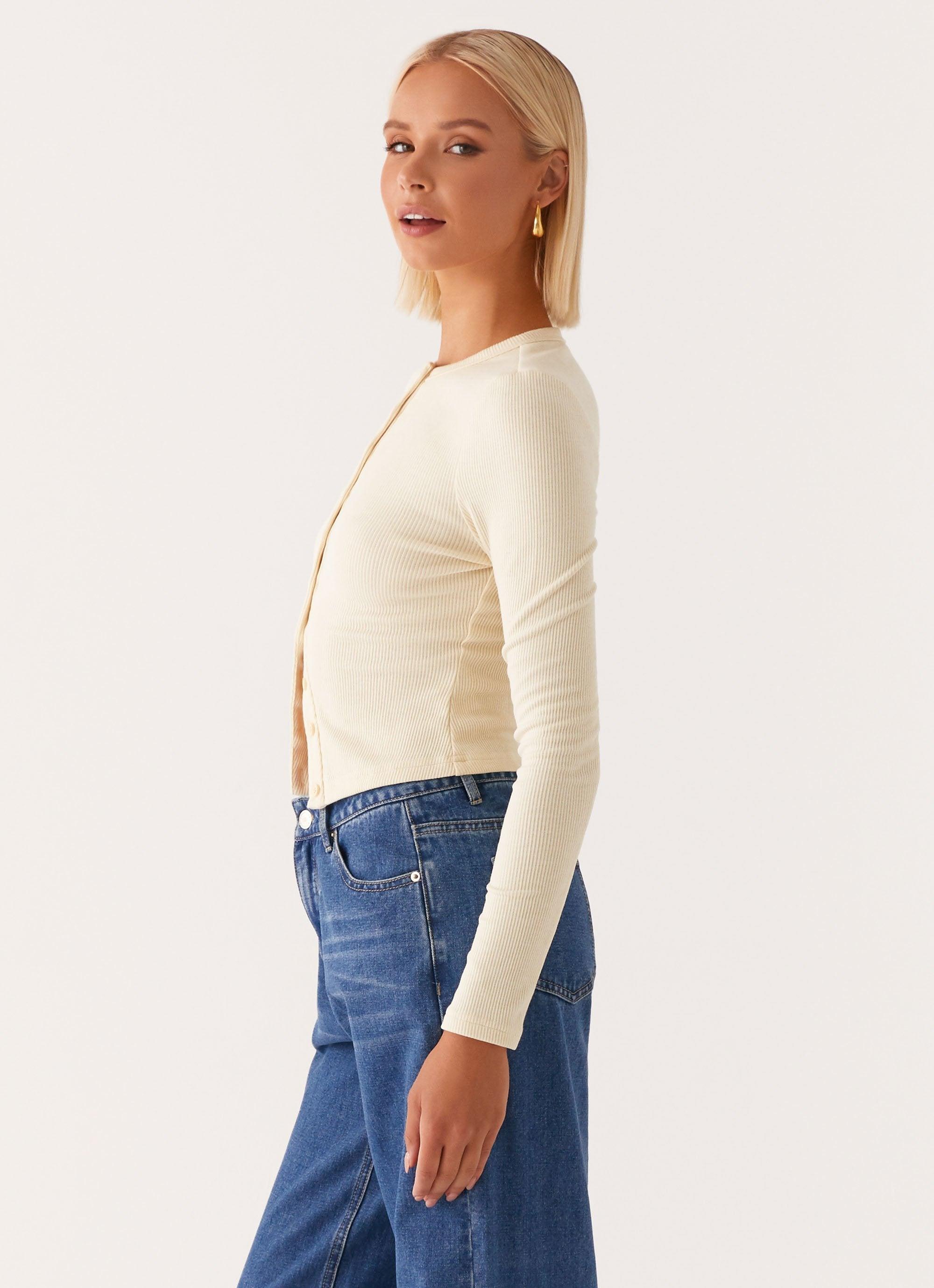 Blair Buttoned Long Sleeve Top - Yellow Product Image