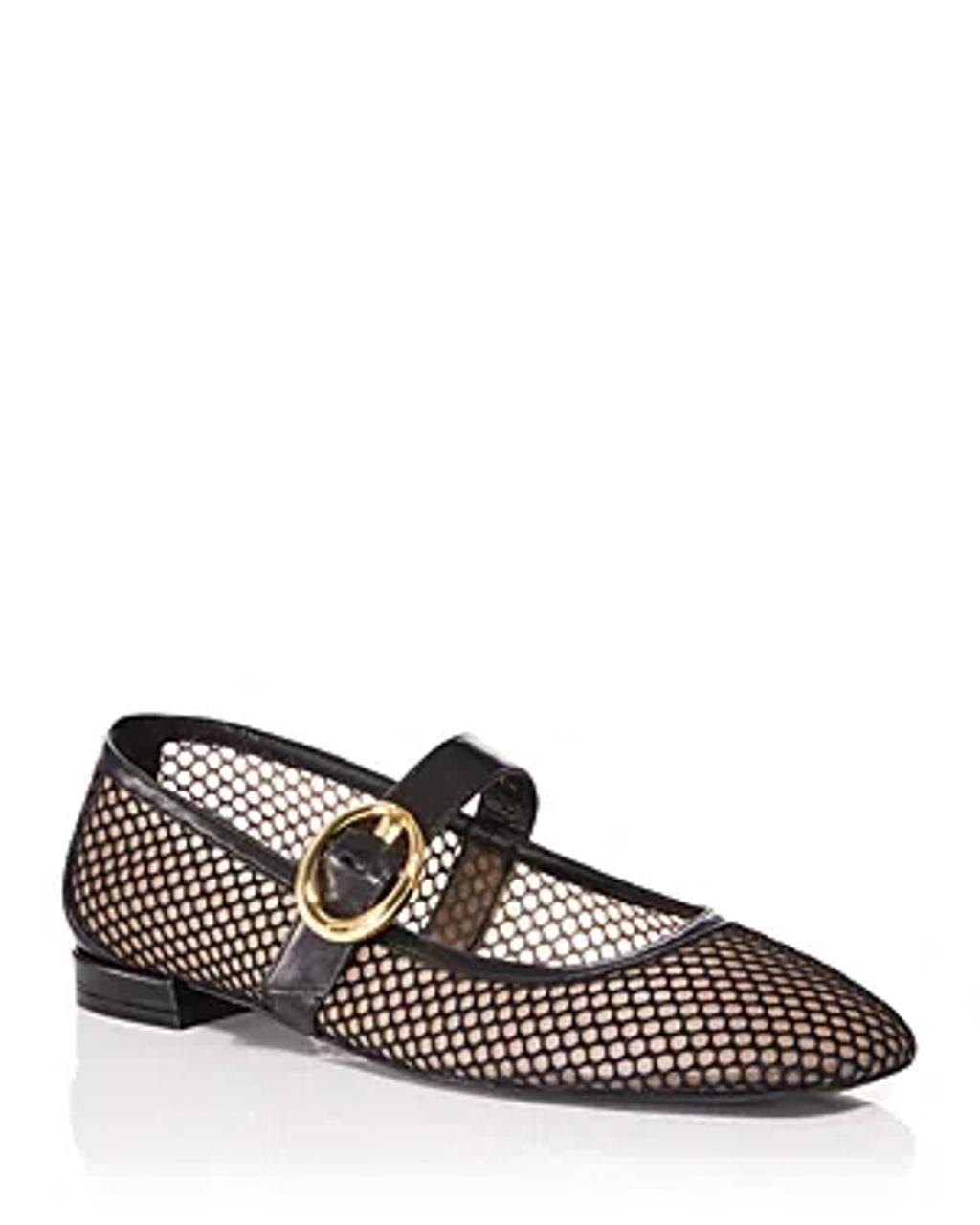 Arabella Mesh Mary Jane Ballerina Flats In Black Product Image