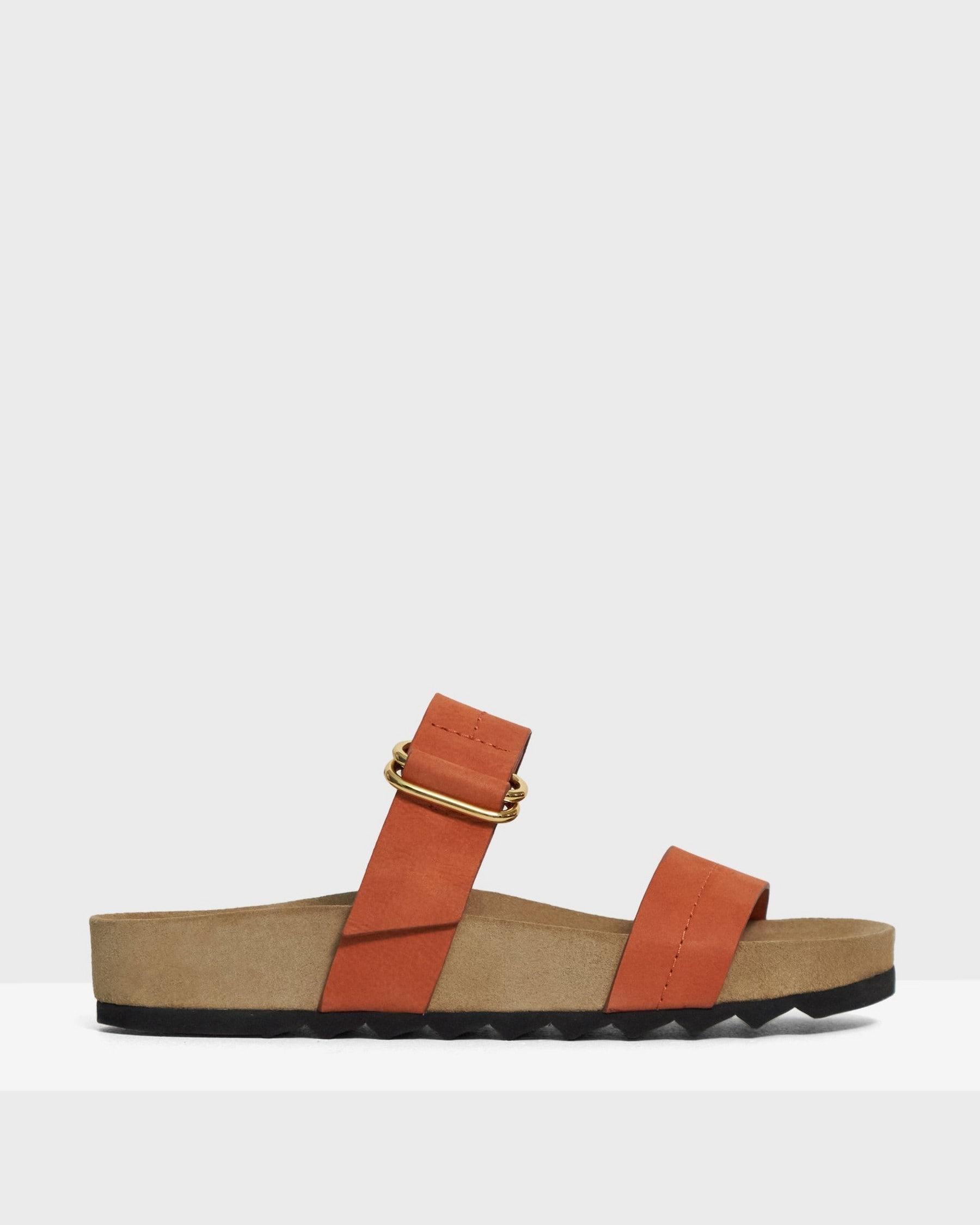 Buckled Slide Sandal in Nubuck Leather Product Image