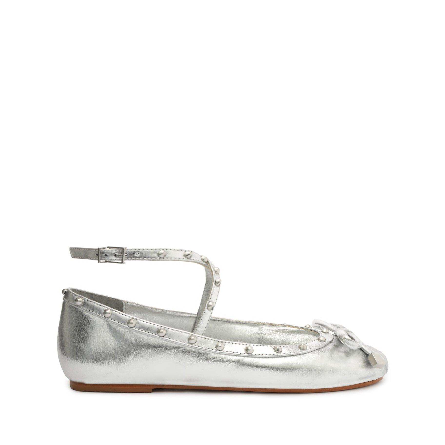 Larissa Metallic Leather Flat Product Image