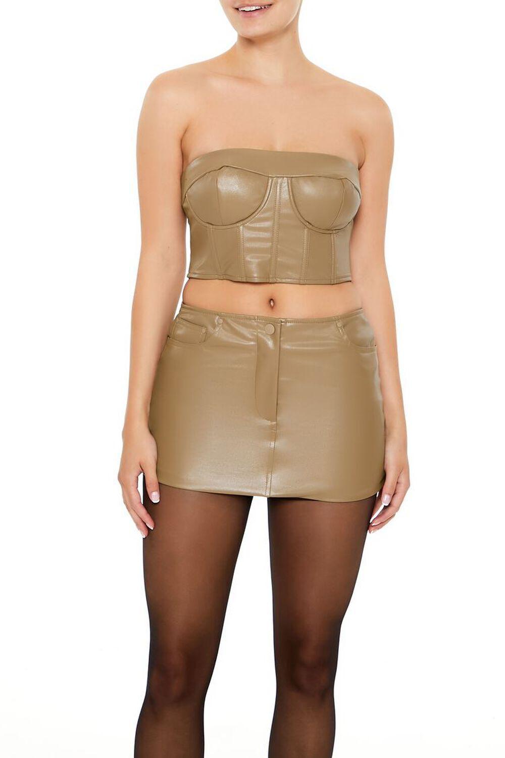 Faux Leather Tube Crop Top | Forever 21 Product Image