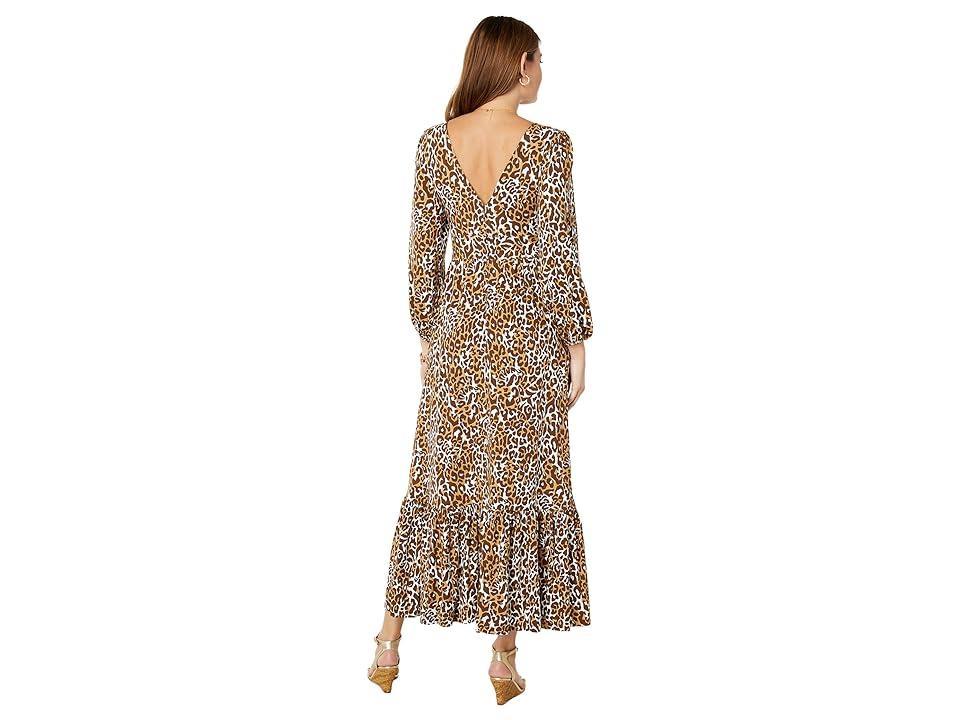 Lilly Pulitzer Ivette 3/4 Sleeve Maxi Dress (Chocolate My Favorite Spot) Women's Clothing Product Image