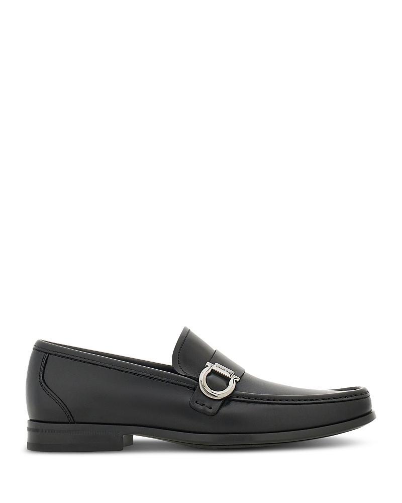 Ferragamo Mens Caspian Gancio Leather Loafers Product Image