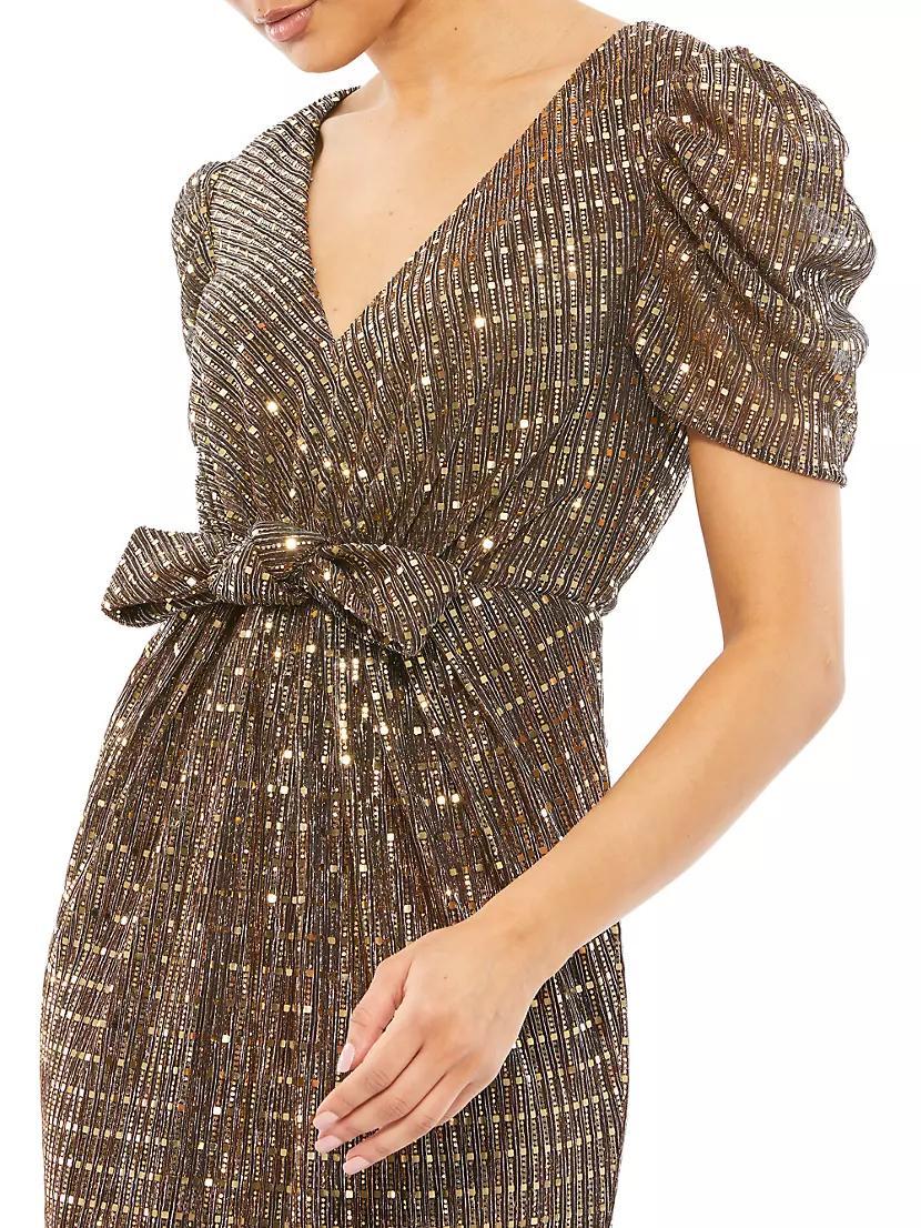 Metallic Puff-Sleeve Gown Product Image