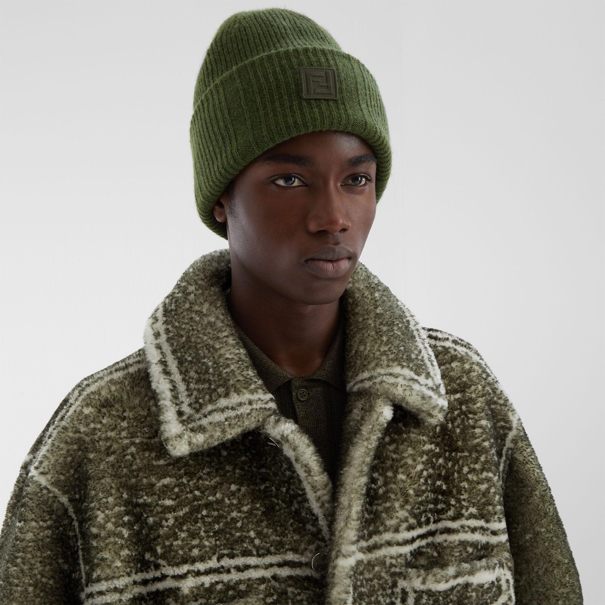 BeanieGreen wool and cashmere hat Product Image